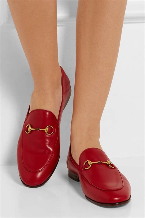 gucci women's 1953 horsebit red patent leather loafer shoes|gucci horsebit accent leather loafers.